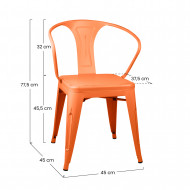 SILLA METÁLICA STRONG VINTAGE NARANJA 49X50X74CM THINIA HOME