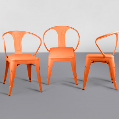 SILLA METÁLICA STRONG VINTAGE NARANJA 49X50X74CM THINIA HOME