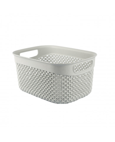 CESTA RESINA RECTANGULAR GRIS (29x21,5x15cm) 6,6L 7HOUSE