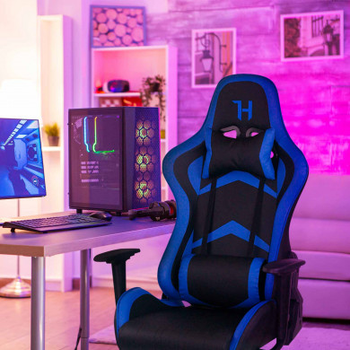 SILLA GAMING NEGRA/AZUL 68X50X125-135CM 7HOUSE SILLA GAMING NEGRA/AZUL 68X50X125-135CM 7HOUSE