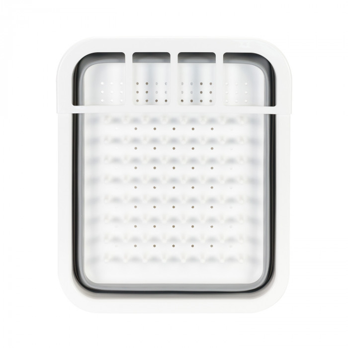 ESCURREPLATOS PLEGABLE GRIS/BLANCO 36,5x31x12,5cm 7HOUSE
