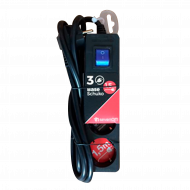 BASE 3 TOMAS C/INT 3X1,5mm 1,5M NEGRA 7hSevenOn CL.1