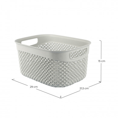 CESTA RESINA RECTANGULAR GRIS (29x21,5x15cm) 6,6L 7HOUSE CESTA RESINA RECTANGULAR GRIS (29x21,5x15cm) 6,6L 7HOUSE