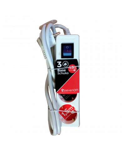 BASE 3 TOMAS C/INT 3X1,5mm 1,5M  BLANCA 7hSevenOn CL.1