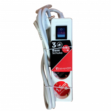 BASE 3 TOMAS C/INT 3X1,5mm 1,5M  BLANCA 7hSevenOn CL.1 BASE 3 TOMAS C/INT 3X1,5mm 1,5M  BLANCA 7hSevenOn CL.1