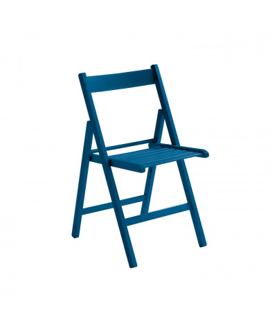 SILLA PLEGABLE HAYA BARNIZADA AZUL THINIA HOME