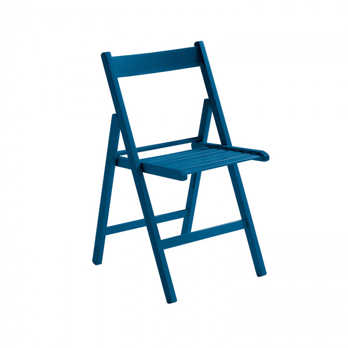 SILLA PLEGABLE HAYA BARNIZADA AZUL THINIA HOME