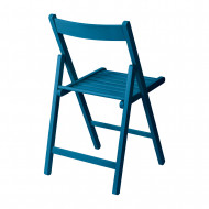 SILLA PLEGABLE HAYA BARNIZADA AZUL THINIA HOME