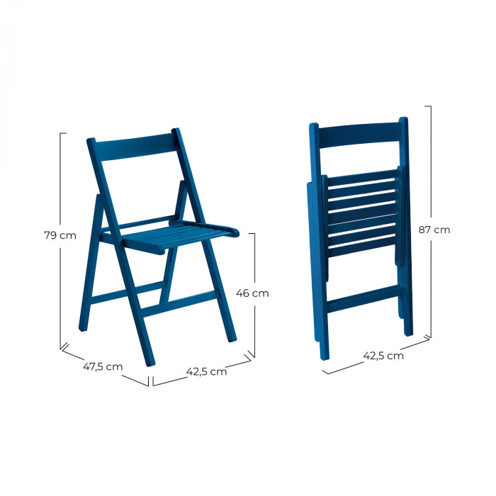 SILLA PLEGABLE HAYA BARNIZADA AZUL THINIA HOME