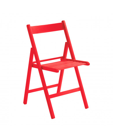 SILLA PLEGABLE HAYA BARNIZADA ROJA THINIA HOME