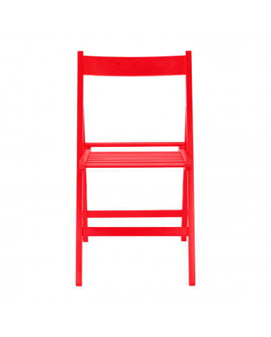 SILLA PLEGABLE HAYA BARNIZADA ROJA THINIA HOME