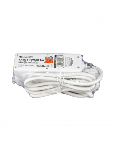 BASE 3 TOMAS 3x1,5mm 1M BLANCA 7hSevenOn RT.2