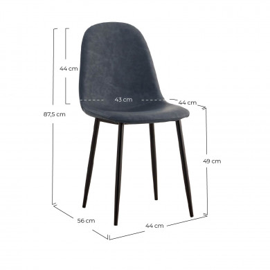 SILLAS PIEL PU GRIS 52X44X87CM 7H SEVEN HOUSE SILLAS PIEL PU GRIS 52X44X87CM 7H SEVEN HOUSE