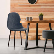 SILLAS PIEL PU GRIS 52X44X87CM 7H SEVEN HOUSE