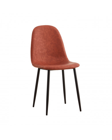 SILLAS PIEL PU MARRÓN 52X44X87CM 7H SEVEN HOUSE