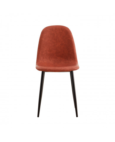 SILLAS PIEL PU MARRÓN 52X44X87CM 7H SEVEN HOUSE