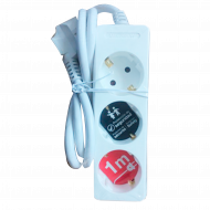 BASE 3 TOMAS 3x1,5mm 1M BLANCA 7hSevenOn RT.2