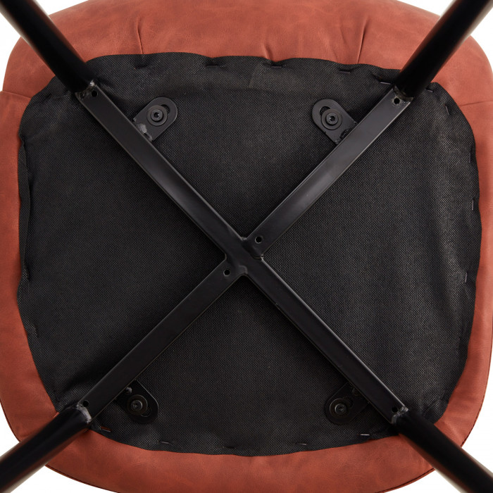 SILLAS PIEL PU MARRÓN 52X44X87CM 7H SEVEN HOUSE