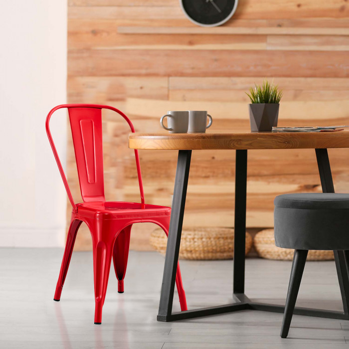 SILLA METÁLICA STRONG ROJA 44X52.5X85CM 7H SEVEN HOUSE