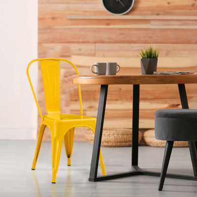SILLA METÁLICA STRONG AMARILLA 44X52.5X85CM 7H SEVEN HOUSE