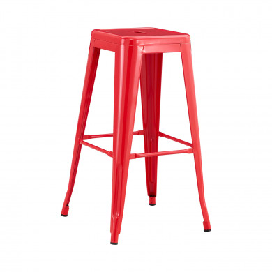 TABURETE METÁLICO STRONG ROJO 42X42X76CM 7H SEVEN HOUSE