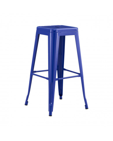 TABURETE METÁLICO STRONG AZUL 42X42X76CM 7H SEVEN HOUSE
