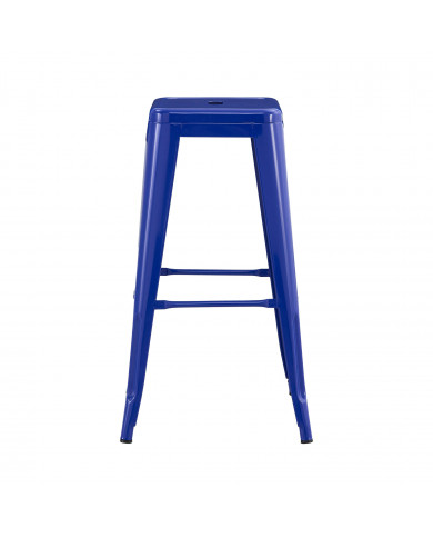 TABURETE METÁLICO STRONG AZUL 42X42X76CM 7H SEVEN HOUSE
