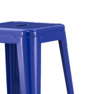 TABURETE METÁLICO STRONG AZUL 42X42X76CM 7H SEVEN HOUSE