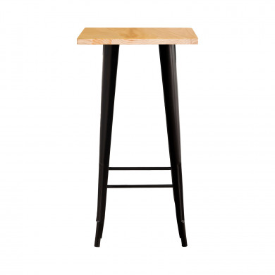 MESA ALTA METÁLICA/MADERA STRONG NEGRA 60X60X105CM 7H SEVEN HOUSE