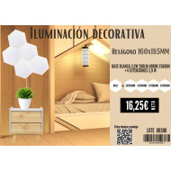 PANEL LED ENLAZABLE HEXAGONAL BLANCO 3,5W 200LM 4000K 25000H 160x185MM 7hSevenOn +5 EXTENSIONES 2,9 W