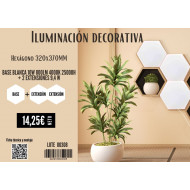 PANEL LED ENLAZABLE HEXAGONAL BLANCO 3,5W 200LM 4000K 25000H 160x185MM 7hSevenOn +5 EXTENSIONES 2,9 W