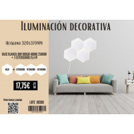 PANEL LED ENLAZABLE HEXAGONAL BLANCO 10W 800LM 4000K 25000H 320x370MM 7hSevenOn + 2 EXTENSIONES 9,4 W