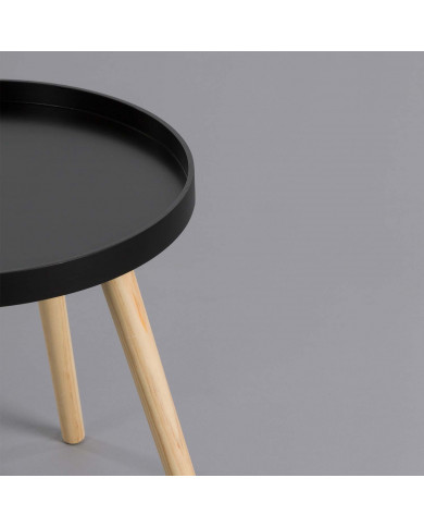 MESA AUXILIAR NEGRO/NATURAL 40XDN40CM THINIA HOME