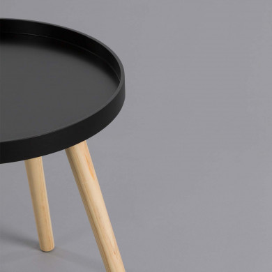 MESA AUXILIAR NEGRO/NATURAL 40XDN40CM THINIA HOME