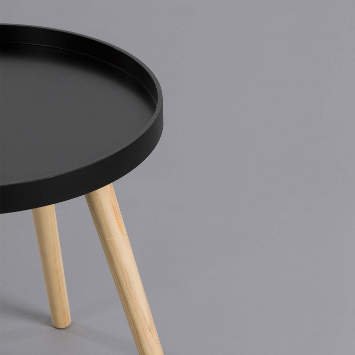 MESA AUXILIAR NEGRO/NATURAL 40XDN40CM THINIA HOME