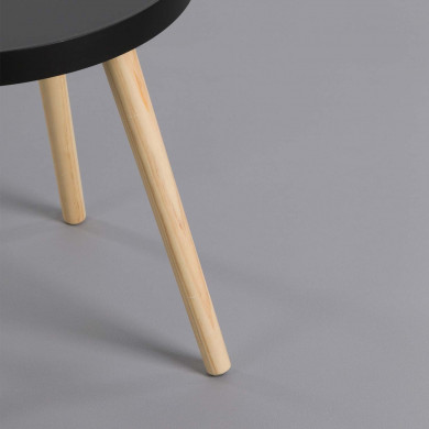 MESA AUXILIAR NEGRO/NATURAL 40XDN40CM THINIA HOME