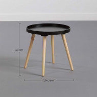 MESA AUXILIAR NEGRO/NATURAL 40XDN40CM THINIA HOME