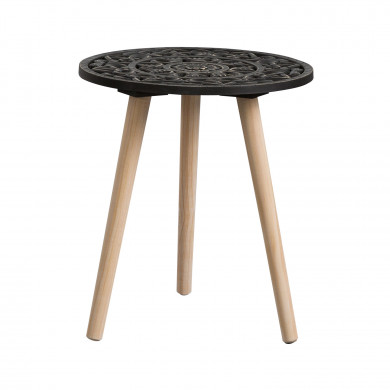 MESA AUXILIAR PATRON NEGRO/NATURAL 40xDN35CM THINIA HOME MESA AUXILIAR PATRON NEGRO/NATURAL 40xDN35CM THINIA HOME
