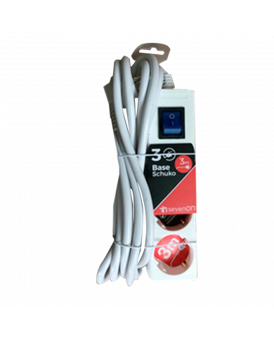 BASE 3 TOMAS C/INT 3X1,5mm 3M BLANCA 7hSevenOn CL.1