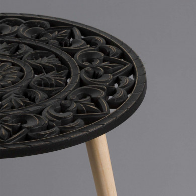MESA AUXILIAR PATRON NEGRO/NATURAL 40xDN35CM THINIA HOME MESA AUXILIAR PATRON NEGRO/NATURAL 40xDN35CM THINIA HOME