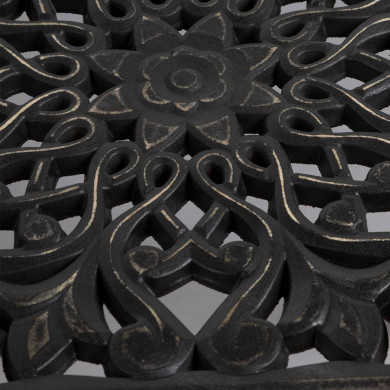 MESA AUXILIAR CUADRADA PATRON NEGRO/NATURAL 40X40 THINIA HOME MESA AUXILIAR CUADRADA PATRON NEGRO/NATURAL 40X40 THINIA HOME