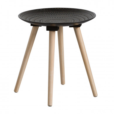 MESA AUXILIAR REDONDA NEGRO/NATURAL DN40X42CM THINIA HOME MESA AUXILIAR REDONDA NEGRO/NATURAL DN40X42CM THINIA HOME