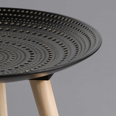 MESA AUXILIAR REDONDA NEGRO/NATURAL DN40X42CM THINIA HOME MESA AUXILIAR REDONDA NEGRO/NATURAL DN40X42CM THINIA HOME