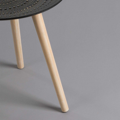 MESA AUXILIAR REDONDA NEGRO/NATURAL DN40X42CM THINIA HOME MESA AUXILIAR REDONDA NEGRO/NATURAL DN40X42CM THINIA HOME
