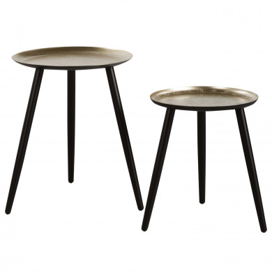 SET 2 MESAS AUXILIARES BASE METAL DORADO THINIA HOME SET 2 MESAS AUXILIARES BASE METAL DORADO THINIA HOME
