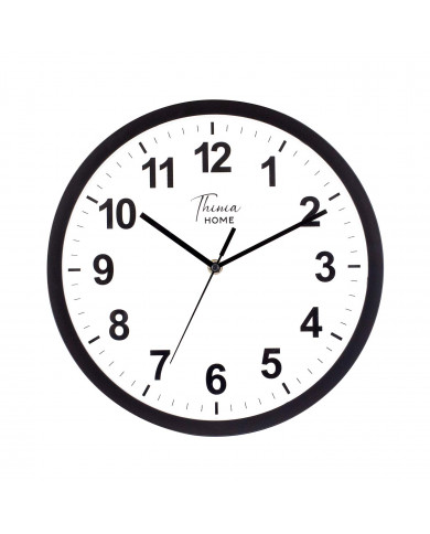 RELOJ DE PARED NEGRO ESFERA BLANCA DN30.5 CJ.1 THINIA HOME