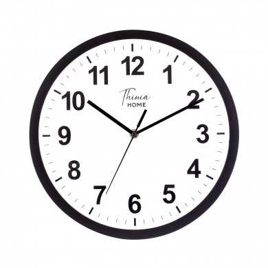 RELOJ DE PARED NEGRO ESFERA BLANCA DN30.5 CJ.1 THINIA HOME