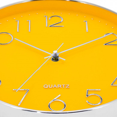 RELOJ DE PARED PLATEADO ESFERA NARANJA CON RELIEVE DN30.5 CJ.1 THINIA HOME RELOJ DE PARED PLATEADO ESFERA NARANJA CON RELIEVE DN30.5 CJ.1 THINIA HOME