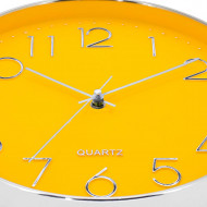 RELOJ DE PARED PLATEADO ESFERA NARANJA CON RELIEVE DN30.5 CJ.1 THINIA HOME