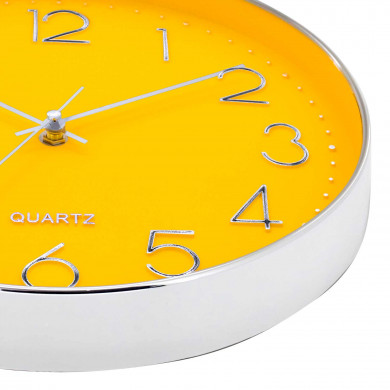 RELOJ DE PARED PLATEADO ESFERA NARANJA CON RELIEVE DN30.5 CJ.1 THINIA HOME RELOJ DE PARED PLATEADO ESFERA NARANJA CON RELIEVE DN30.5 CJ.1 THINIA HOME